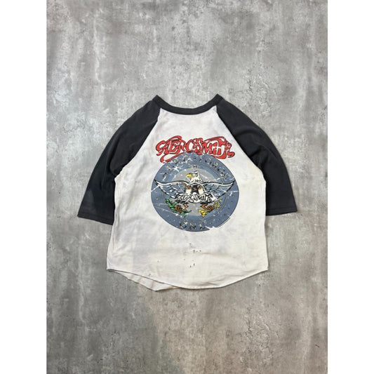 Vintage 1997 Aerosmith Aero Force One Rock Music Raglan T-Shirt Size Medium