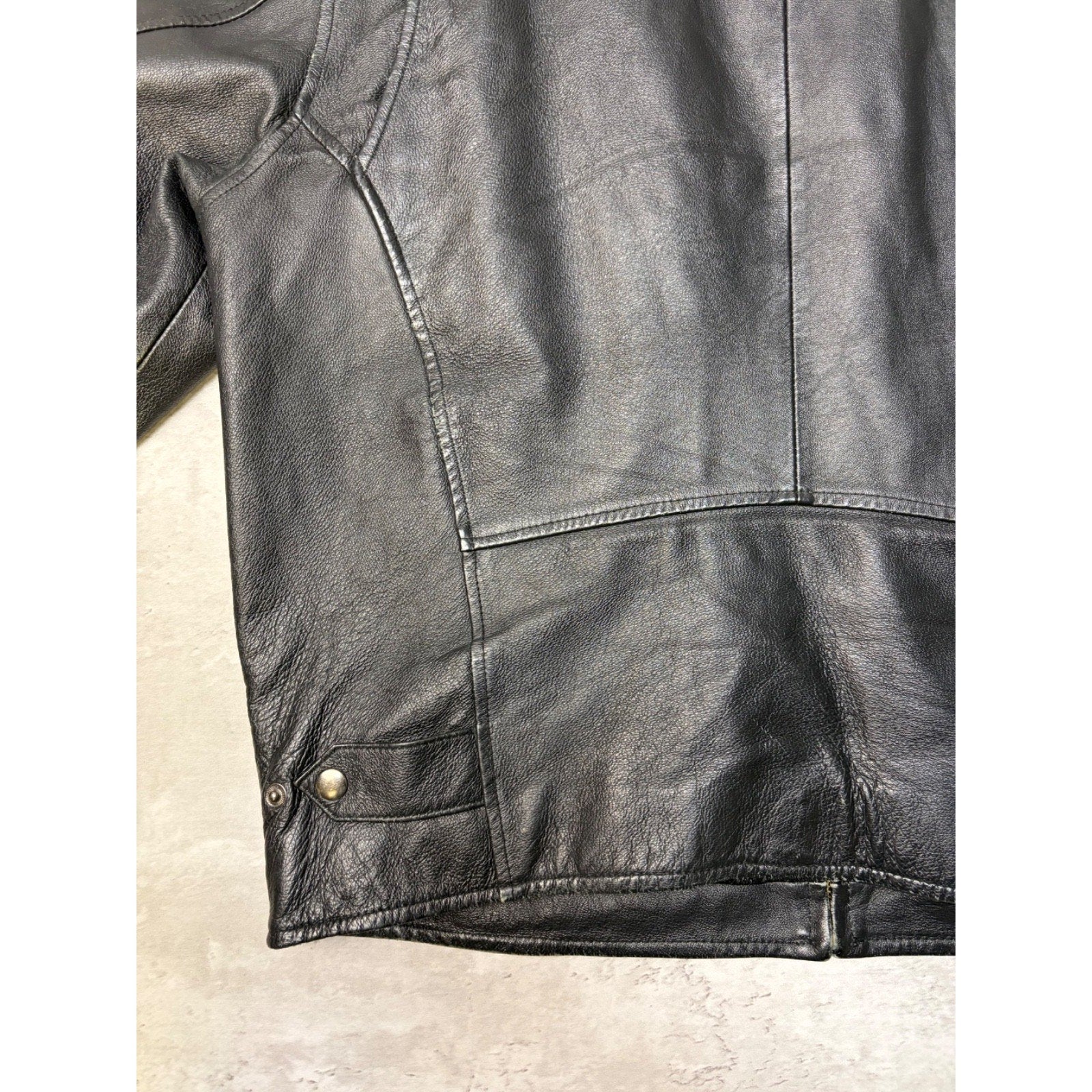 Vintage St. Johns Bay Full Zip Black Leather Jacket Size Medium