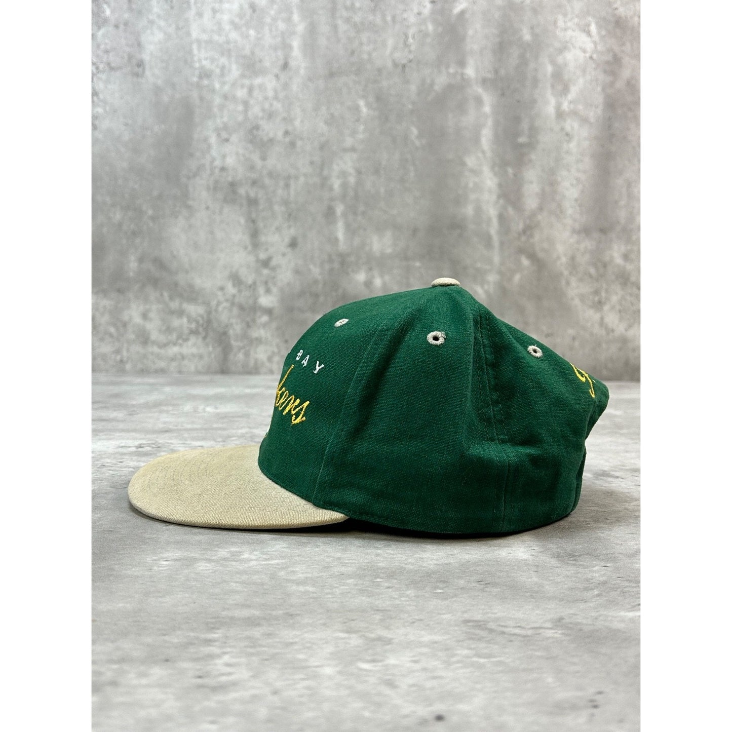 Vintage 90s Green Bay Packers NFL Embroidered Spellout Strapback Hat OSFA