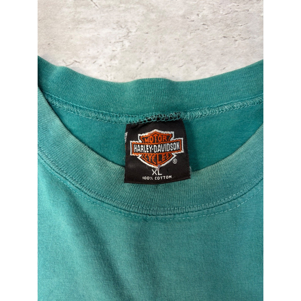Vintage Harley Davidson Spellout Winged Crest Graphic Sleeveless T-Shirt Size XL