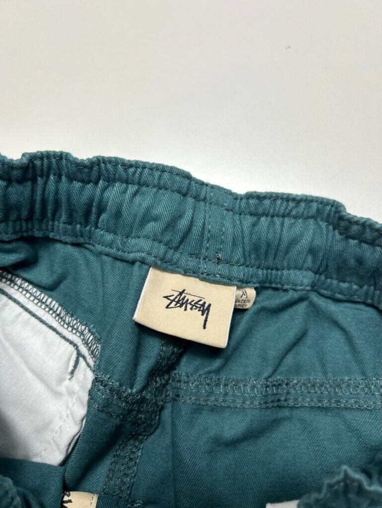 2000s Stussy Elastic Stuff Cotton Chino Style Pants Size Medium Teal