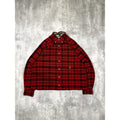 Vintage Tommy Hilfiger Embroidered Crest Plaid Cropped Button Up Shirt Sz Medium