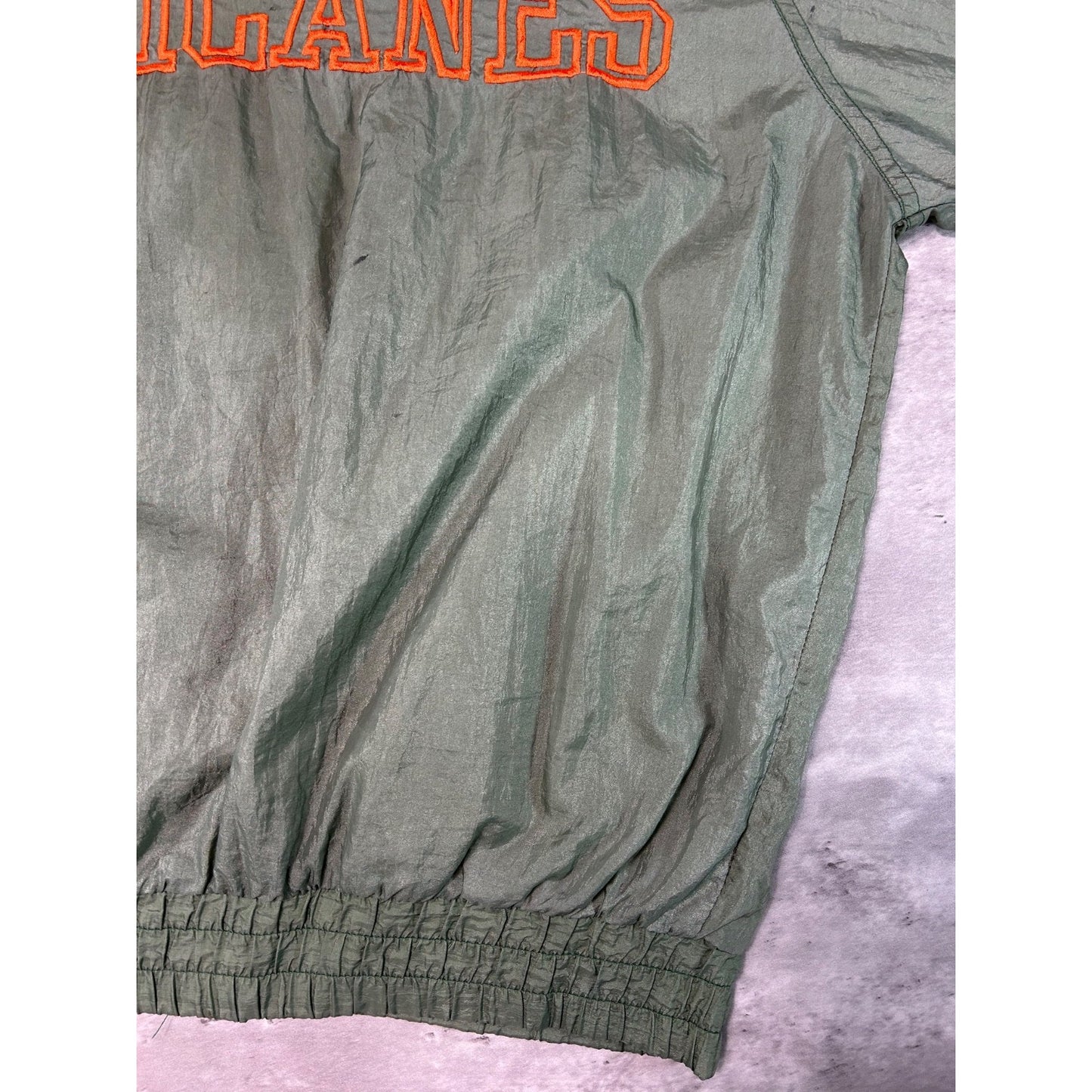 Vintage 90s Miami Hurricanes NCAA Embroidered Full Zip Windbreaker Jacket Large