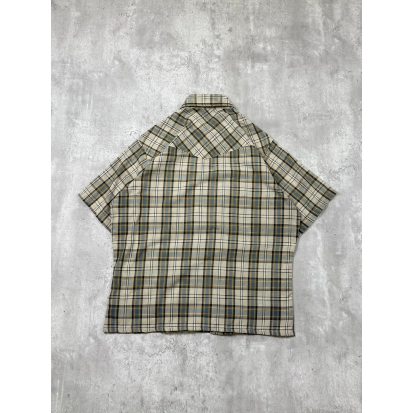 Vintage Canyon Guide Pearl Snap Plaid Cropped Button Up Shirt Size Medium