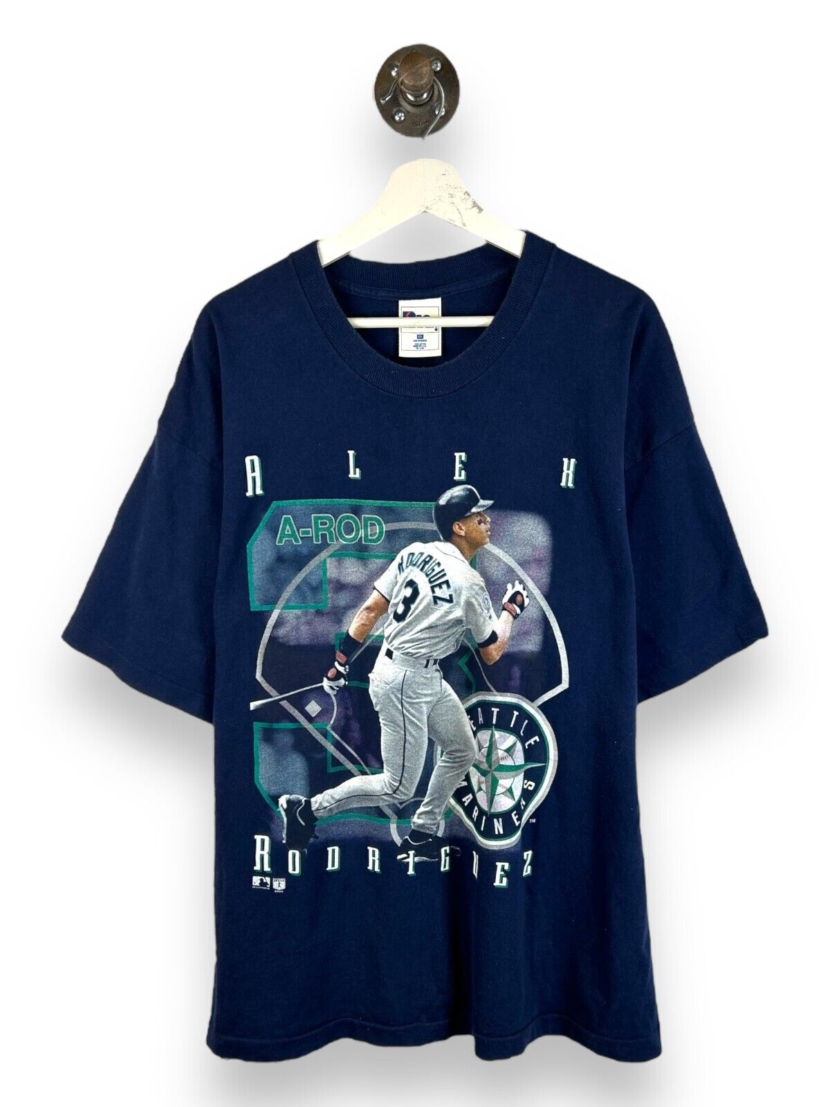 Vtg 1996 Alex Rodriguez #3 Seattle Mariners MLB Player Graphic T-Shirt Sz 2XL