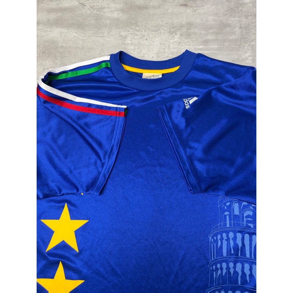 Vintage Team Italy Adidas Blue Soccer Jersey Size Medium