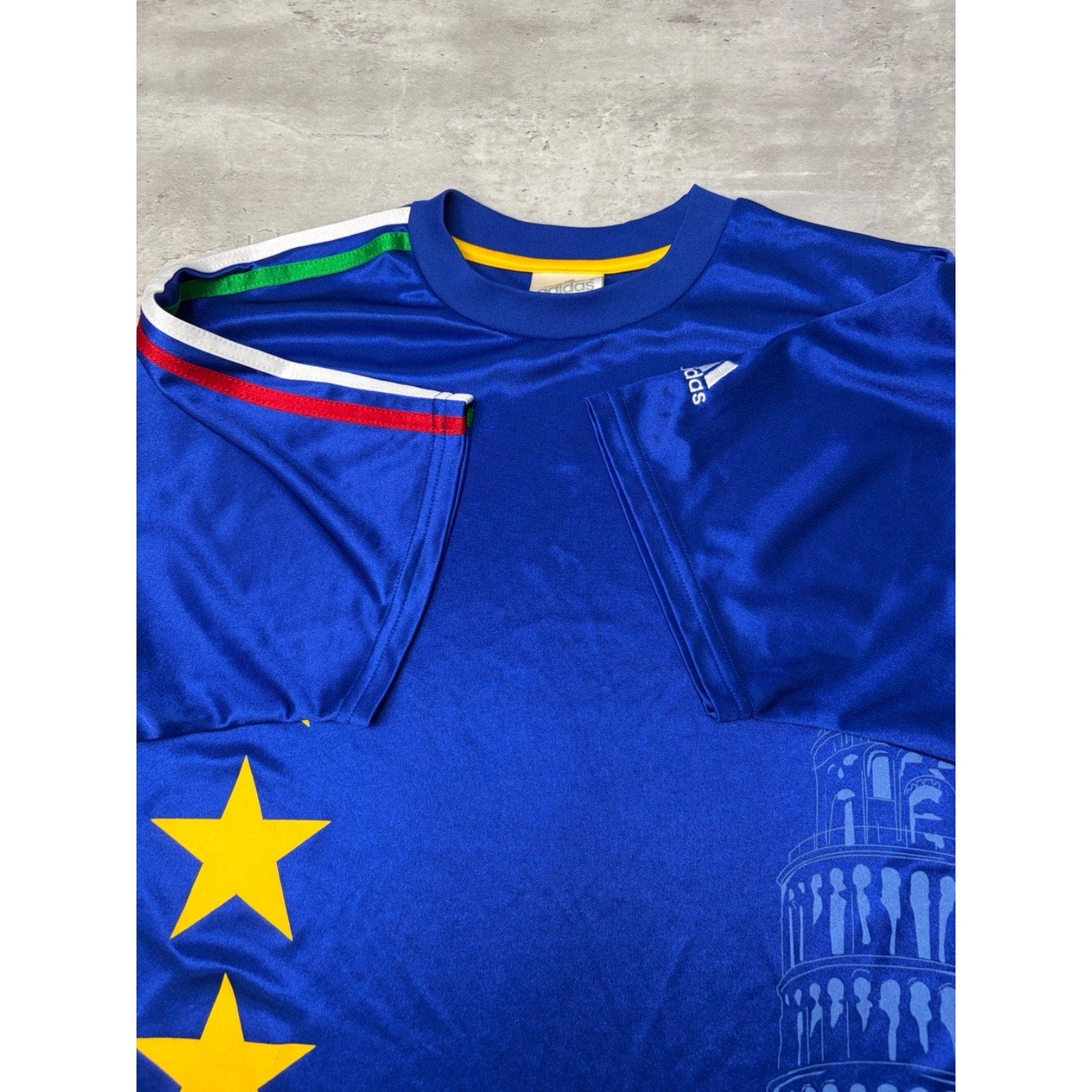 Vintage Team Italy Adidas Blue Soccer Jersey Size Medium