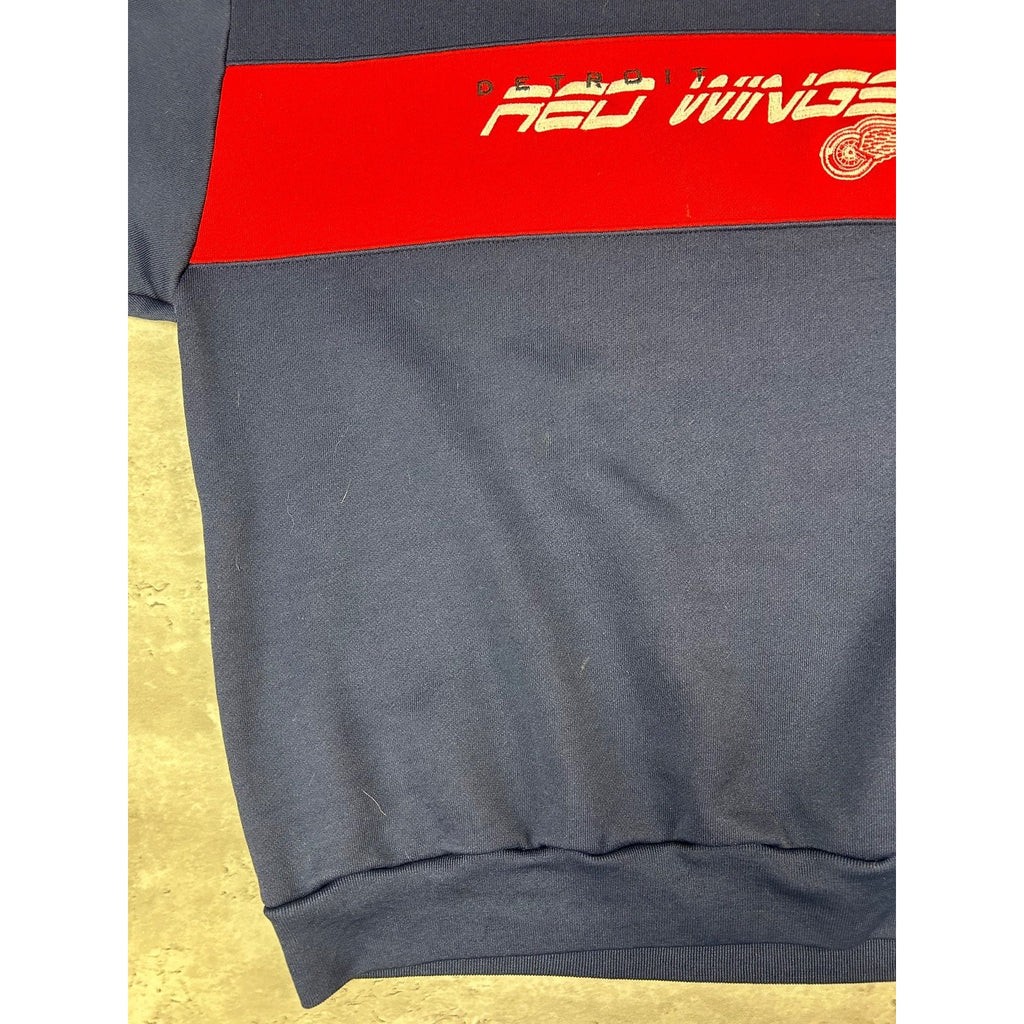 Vintage 90s Detroit Red Wings NHL Embroidered Spellout Sweatshirt Size Large