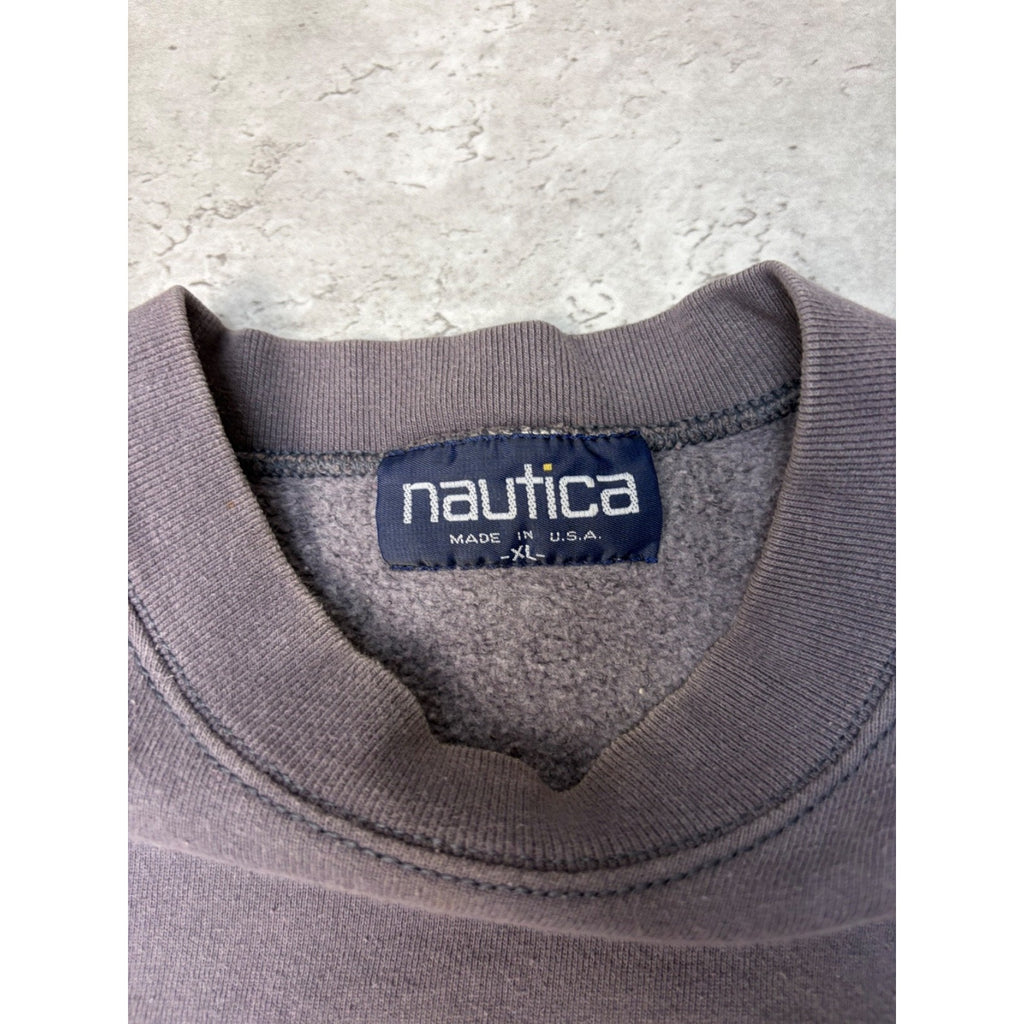 Vintage Nautica Sails Embroidered Spellout Graphic Crewneck Sweatshirt Size XL