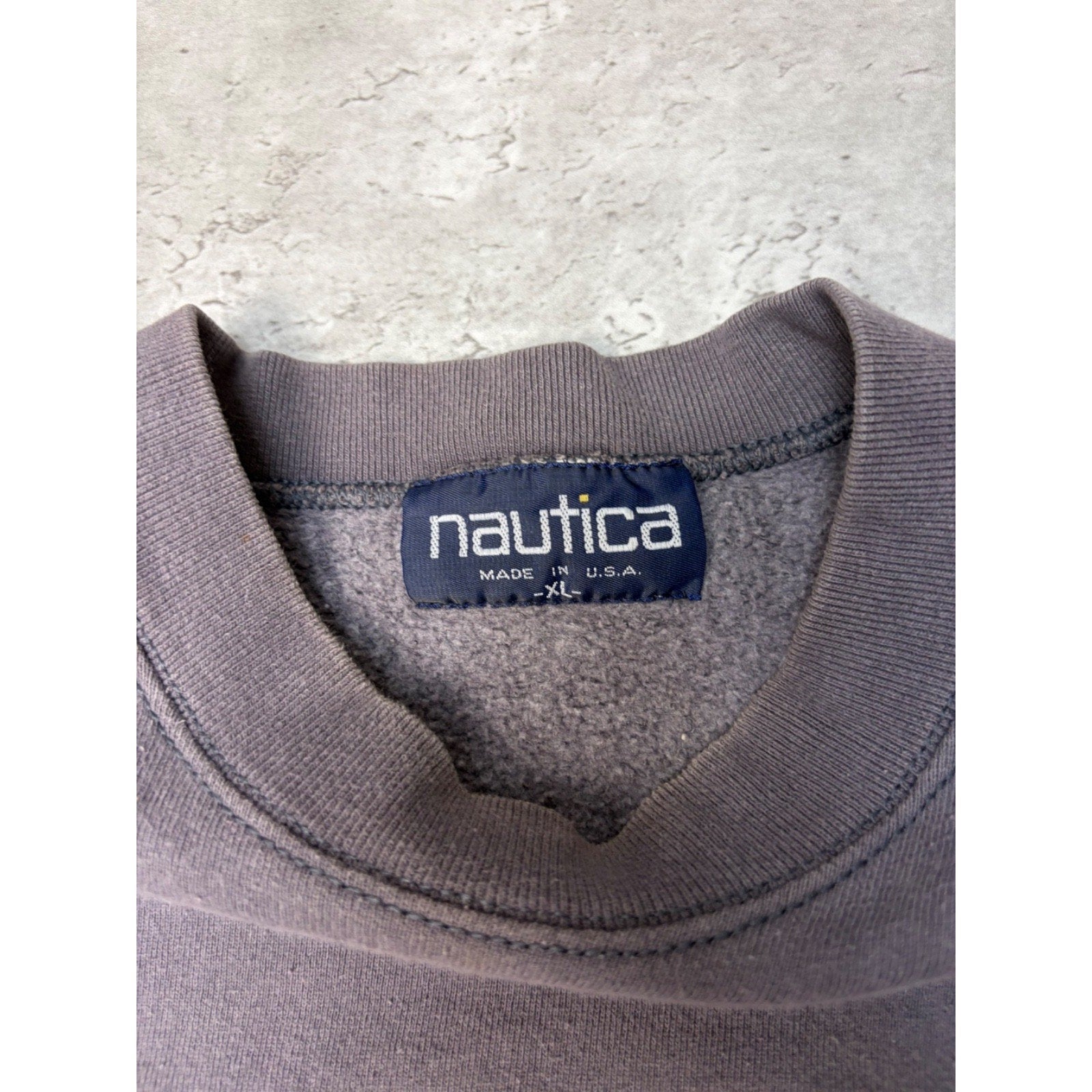 Vintage Nautica Sails Embroidered Spellout Graphic Crewneck Sweatshirt Size XL