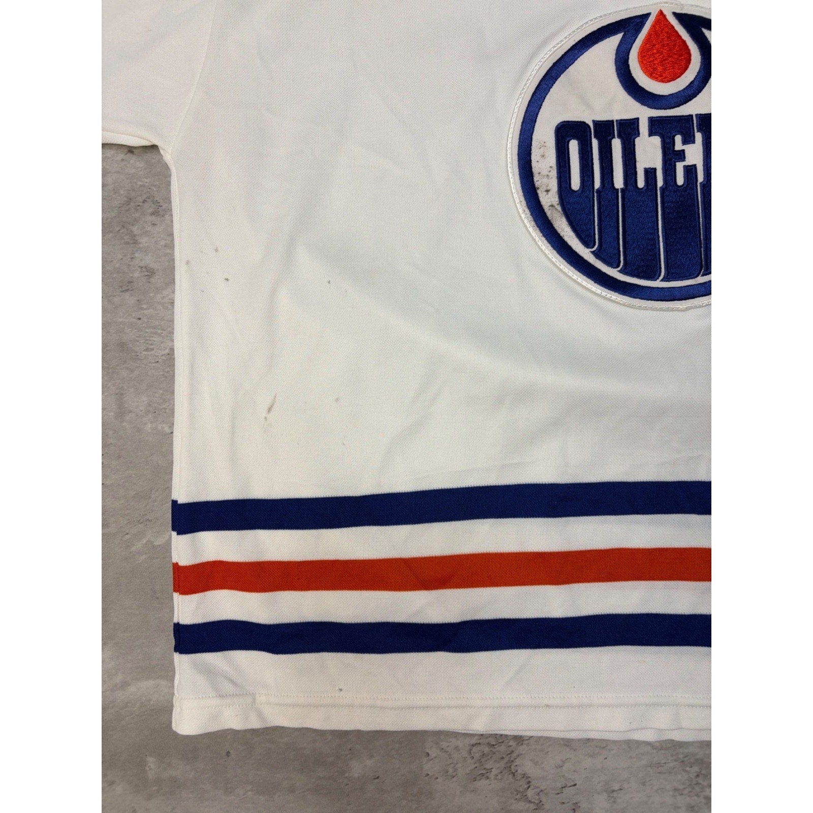 Vintage 1988 Edmonton Oilers NHL CCM Maska Hockey Jersey Size XL