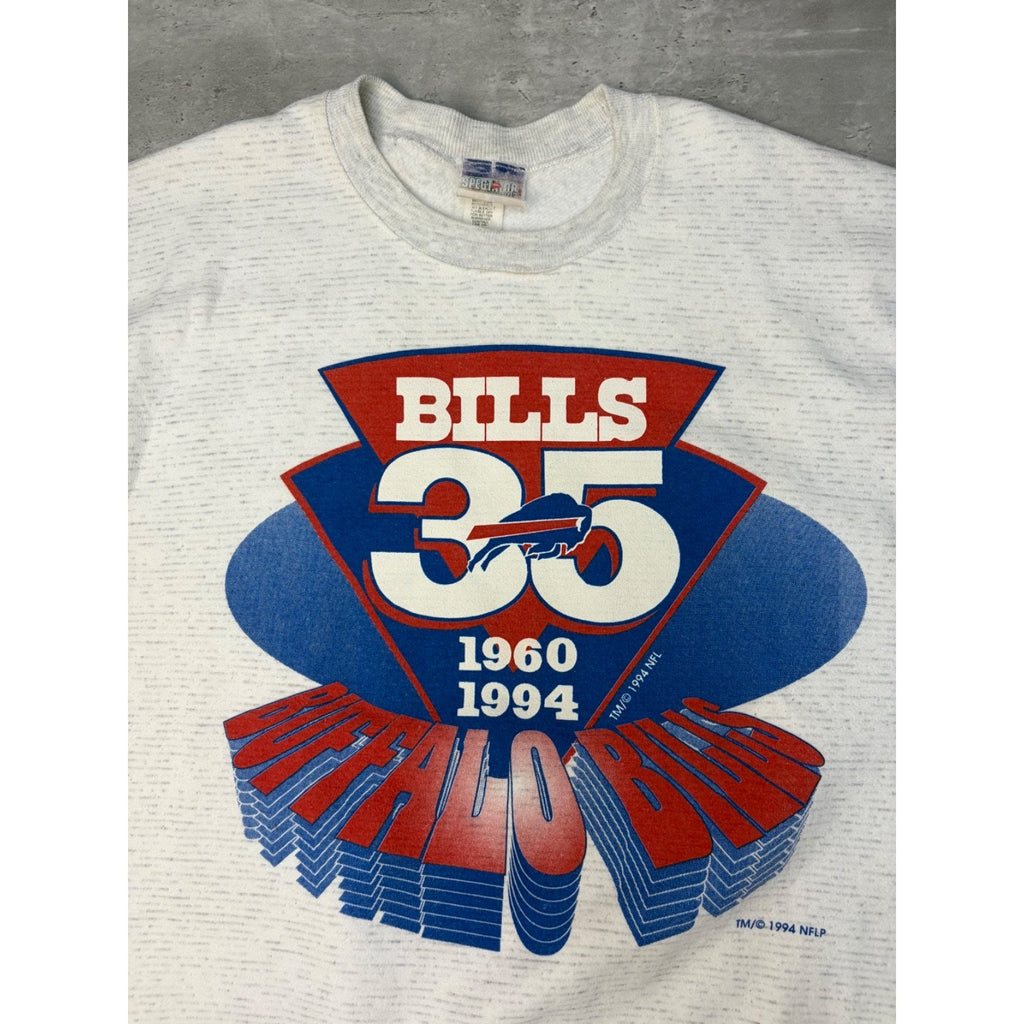 Vintage 1994 Buffalo Bills NFL 35 Year Anniversary Graphic Sweatshirt Size XL