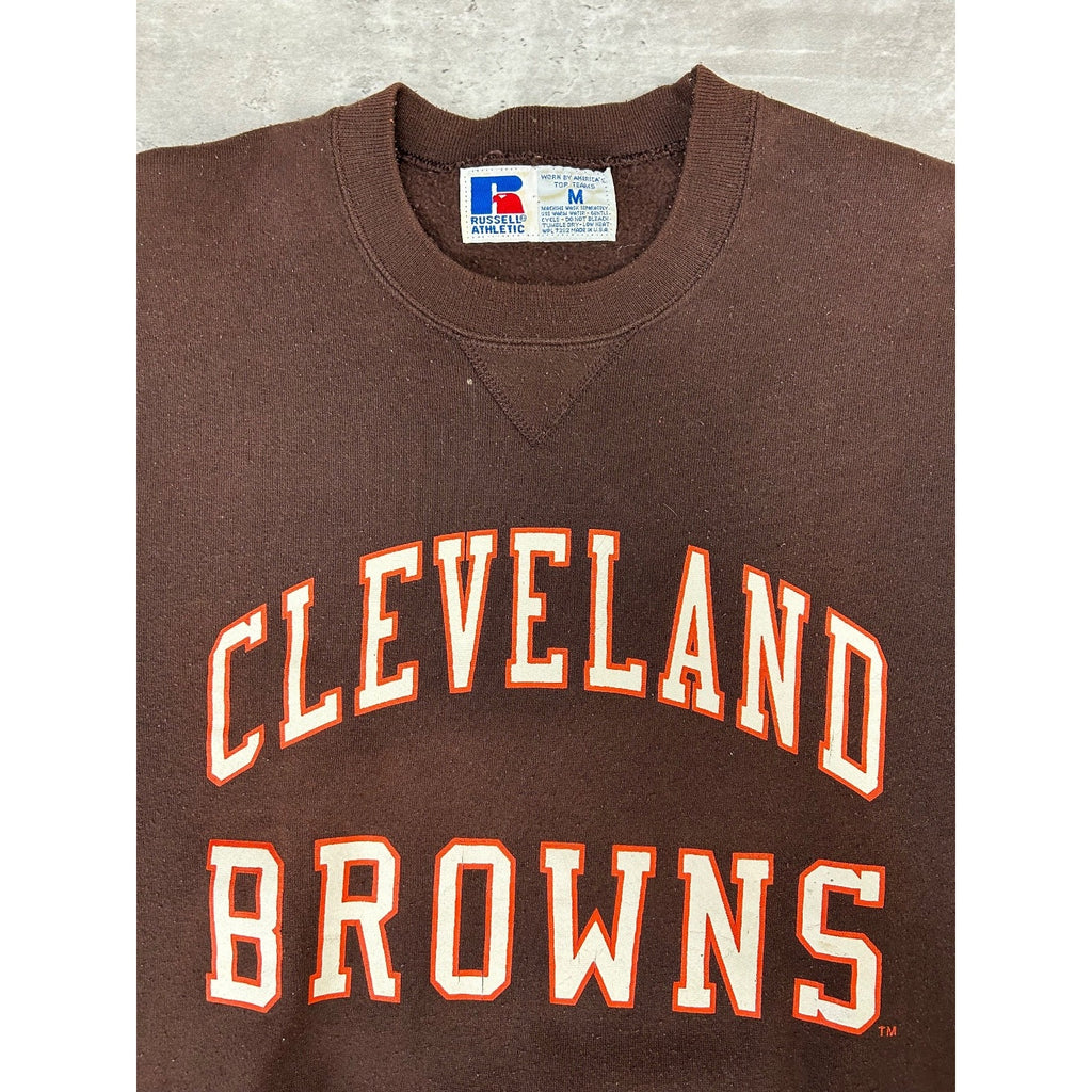 Vintage 90s Cleveland Browns NFL Spellout Graphic Football Sweatshirt Sz Medium