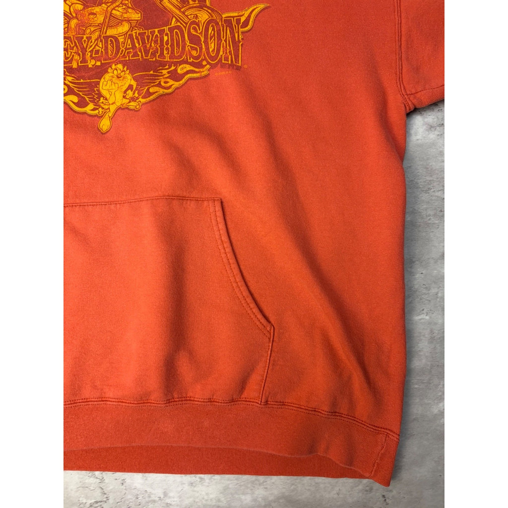 Vintage 2005 Harley Davidson One Bad Toy Looney Tunes Hooded Sweatshirt Size XL