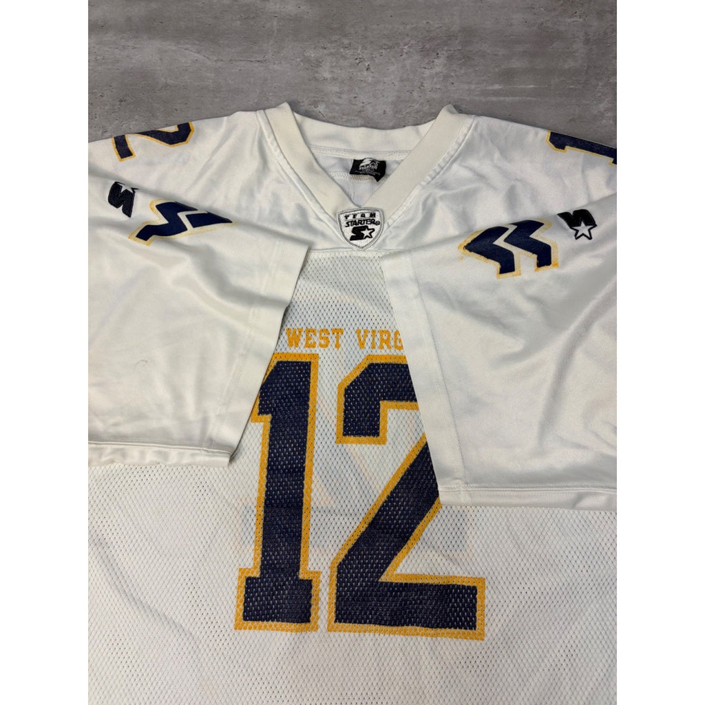 Vintage West Virginia Mountaineers #12 NCAA Starter Football Jersey Size XL