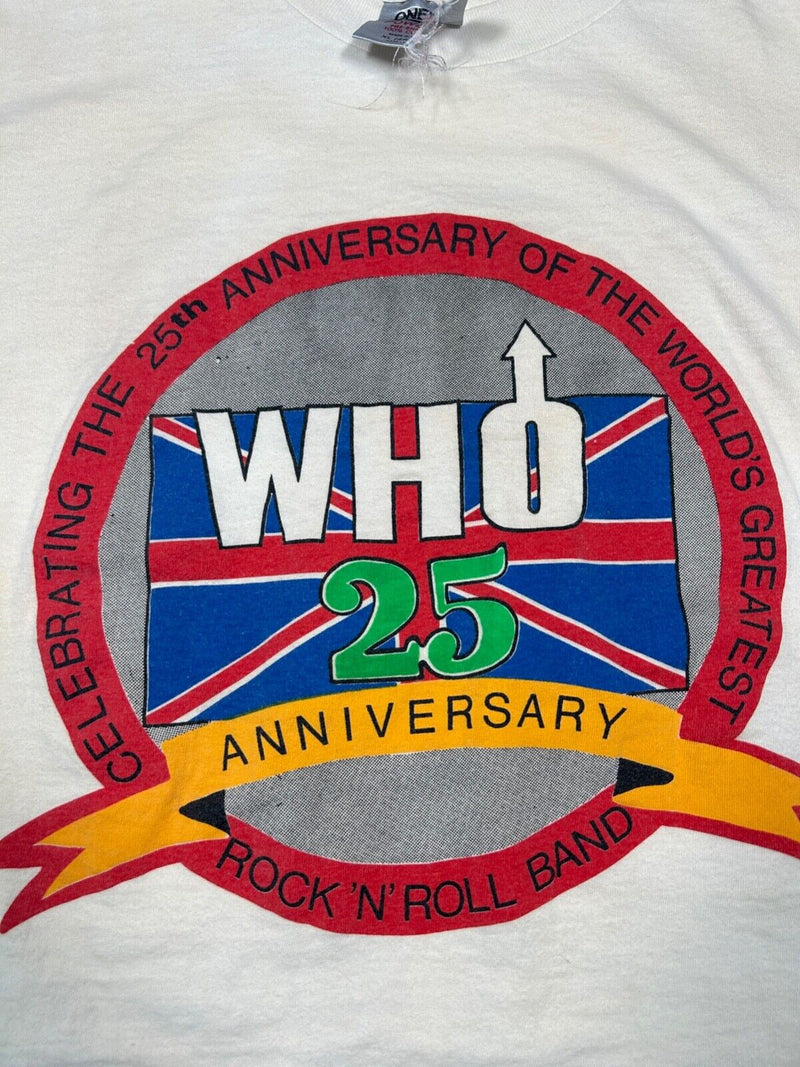 Vintage 1989 The Who 25th Anni Worlds Greatest Rock and Roll Band T-Shirt Sz XL