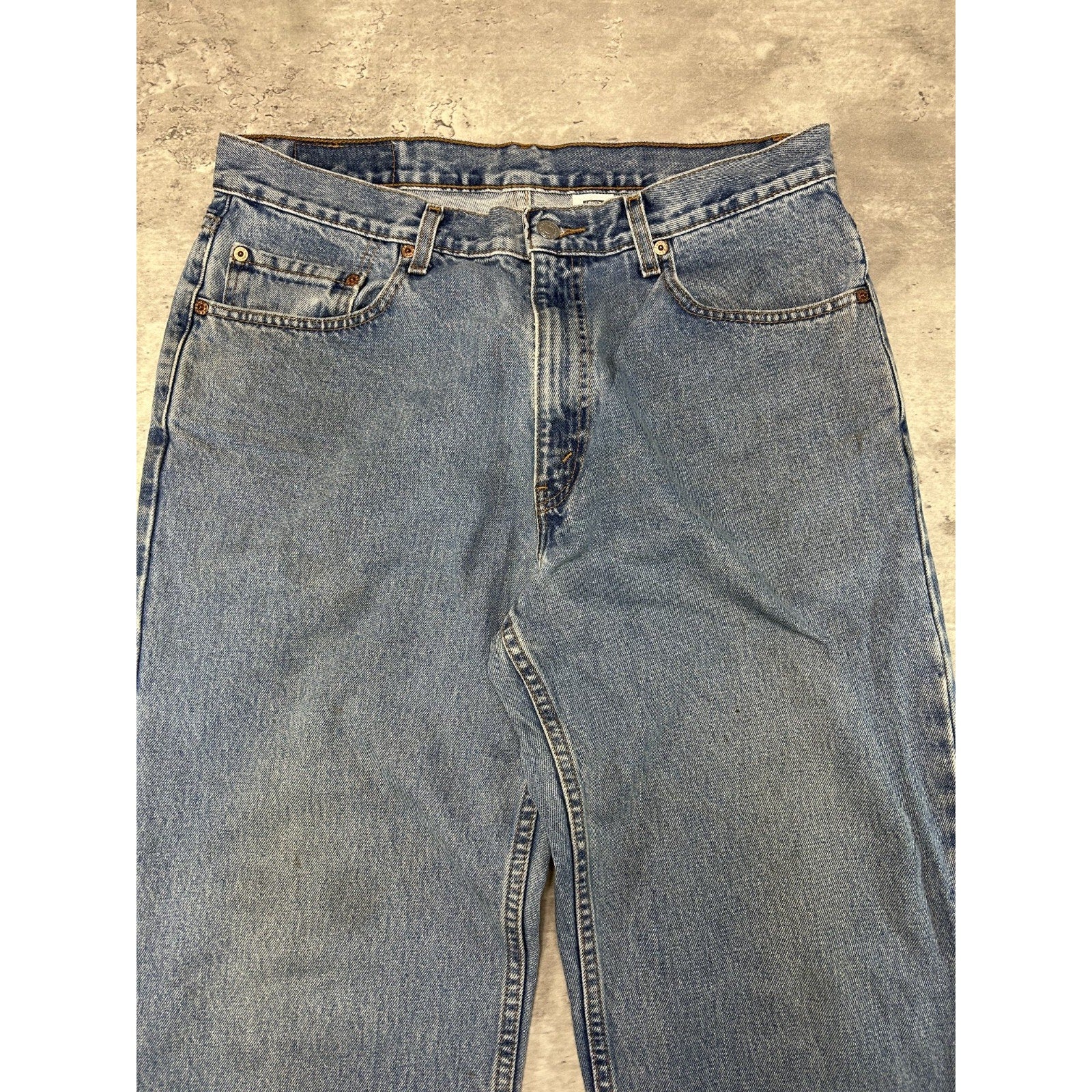 Vintage 90s Levis 550 Red Tab Light Wash Denim Pants Size 35 Blue