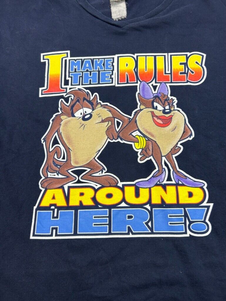 Vintage 2000 Looney Tunes Taz Cartoon Comedy T-Shirt Size XL Blue