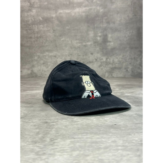 Vintage 90s Dilbert Embroidered Cartoon Character TV Show Snapback Hat OSFA