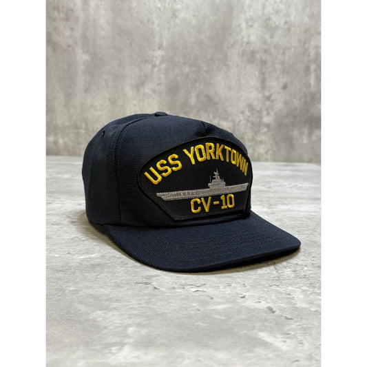 Vintage 80s/90s USS Yorktown CV-10 US NAVy Military Snapback Hat OSFA