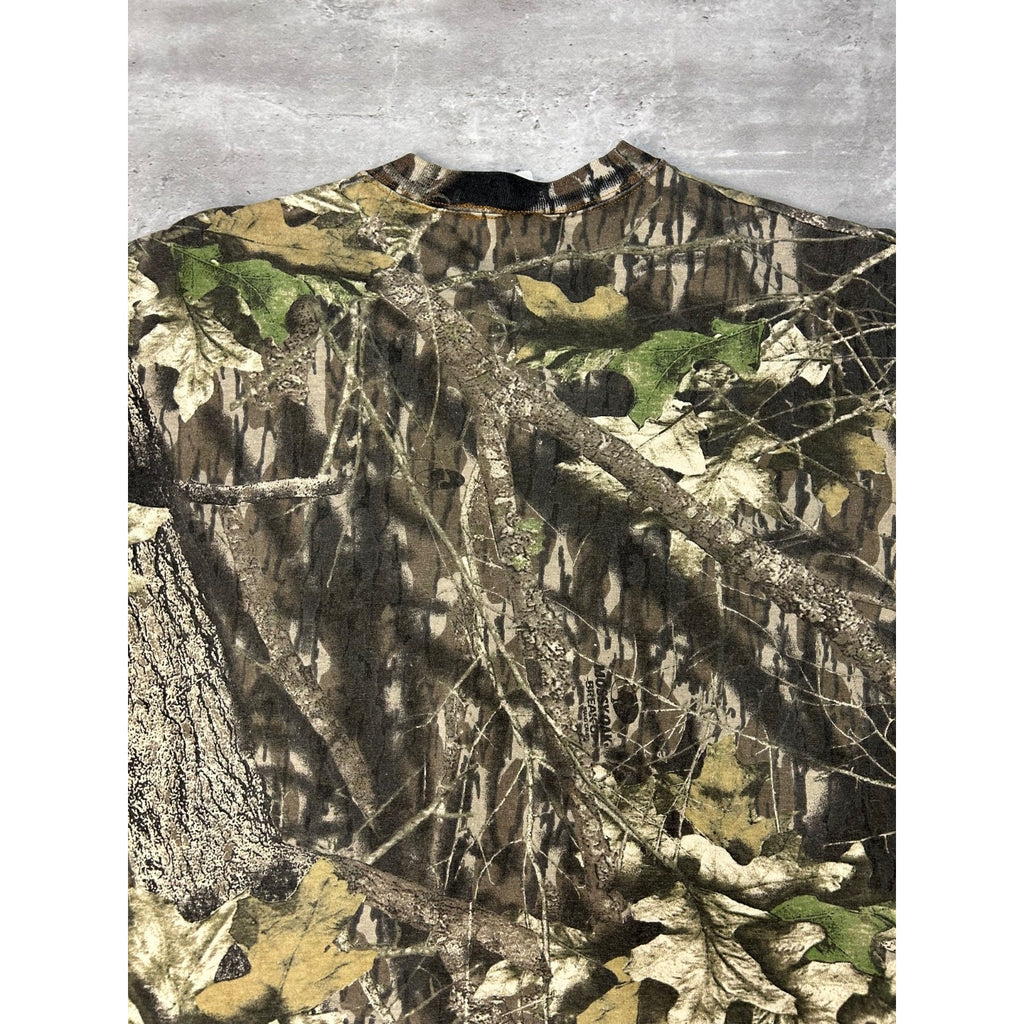 Vintage Mossy Oak Tree Camo Hunting Long Sleeve T-Shirt Size Large