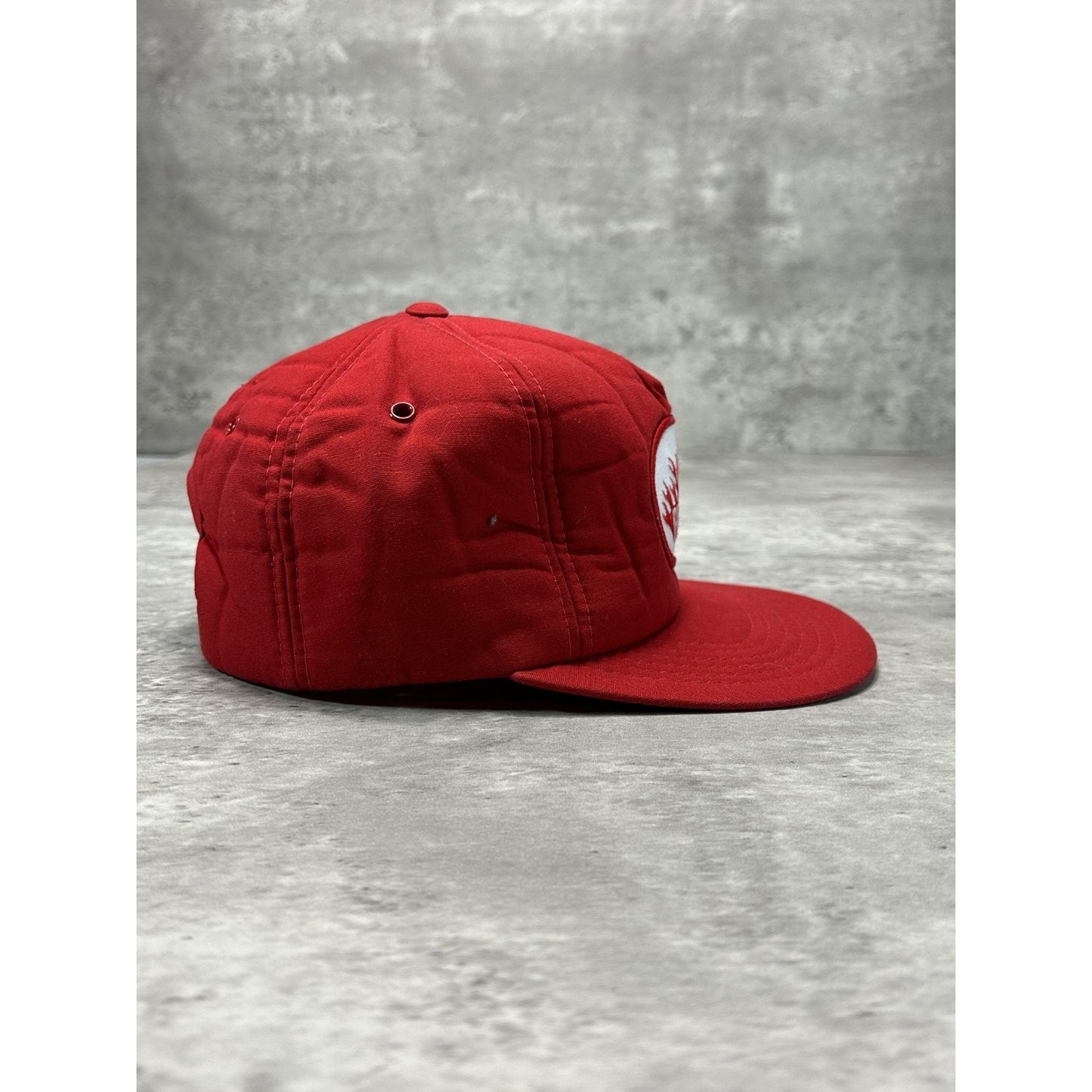 Vintage 80s/90s Fire-Rite Embroidered Patch Foam Snapback Trucker Hat OSFA Red
