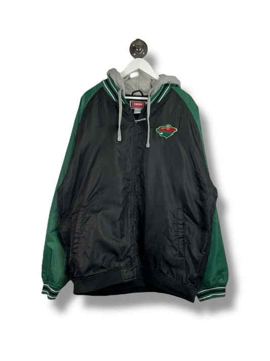 Minnesota Wild NHL Embroidered Full Zip Hooded Hockey Jacket Size 2XL