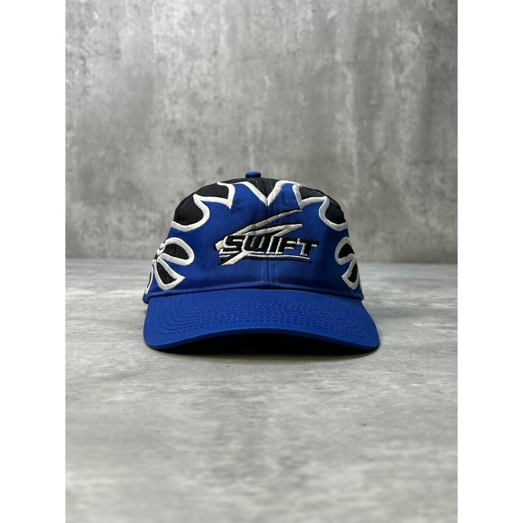 Vintage 90s Swift Embroidered Spellout Flame Print Snapback Hat OSFA