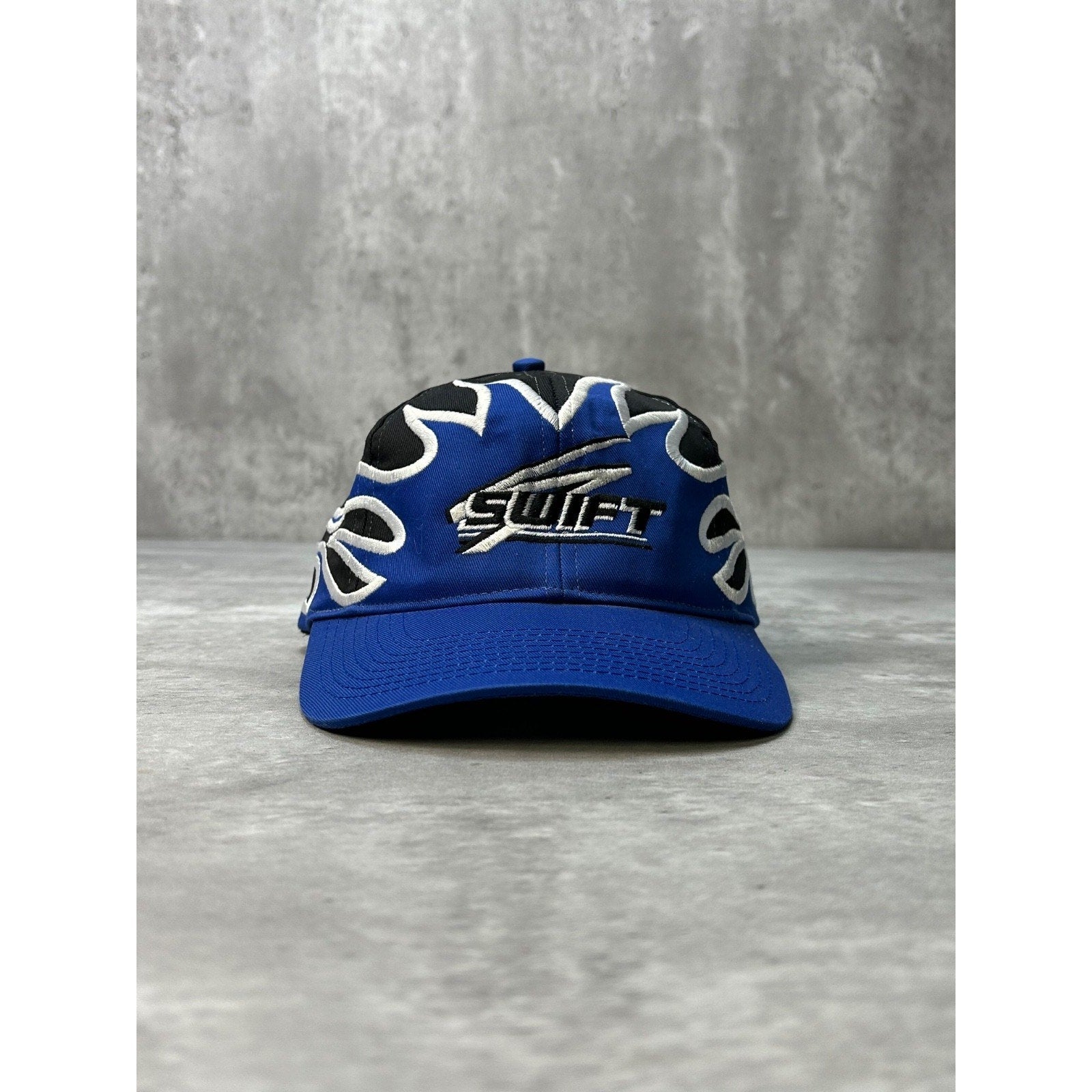 Vintage 90s Swift Embroidered Spellout Flame Print Snapback Hat OSFA