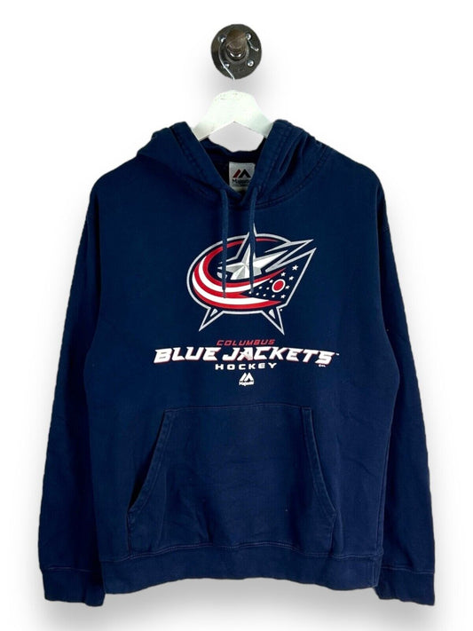 Columbus Blue Jackets NHL Spell out Logo Hooded Sweatshirt Size Medium