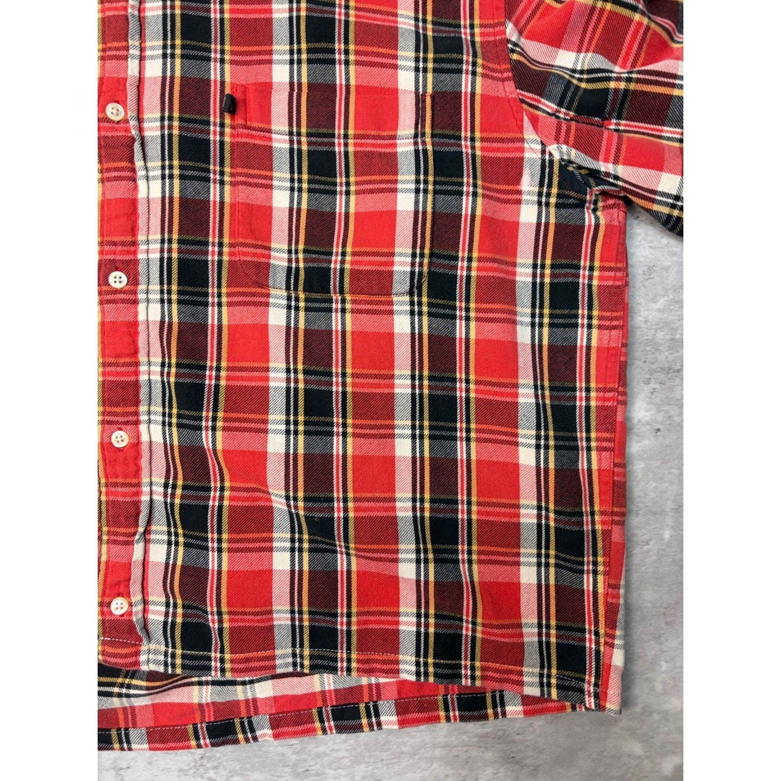 Vintage Polo Ralph Lauren Single Pocket Plaid Cropped Button Up Shirt Size XL