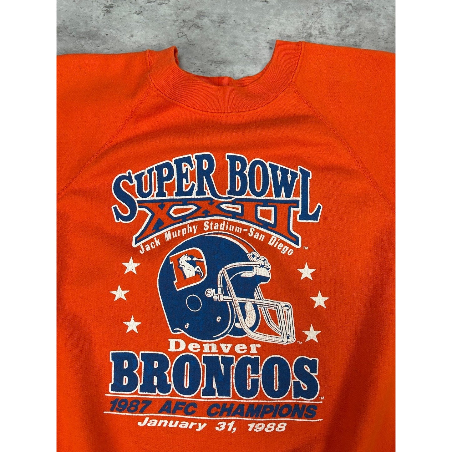 Vintage 1988 Denver Broncos NFL Super Bowl XXII Champs Sweatshirt Size Medium