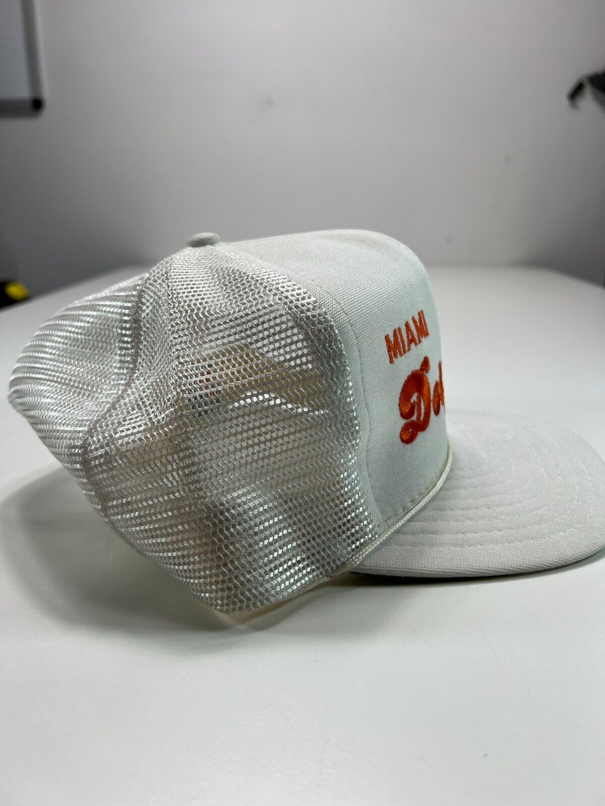 Vintage 80s/90s Miami Dolphins NFl Trucker Style Snapback Hat OSFA