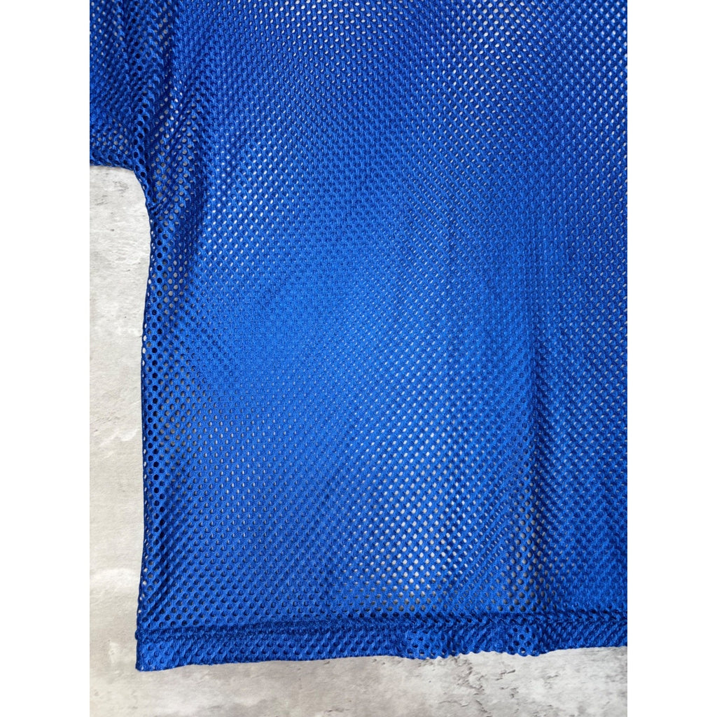 Vintage 90s Blank Loose Mesh Cropped Warm Up Football Jersey Size L/XL