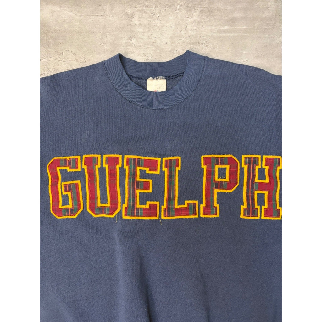 Vintage University Of Guelph Collegiate Plaid Spellout Sweatshirt Size Large