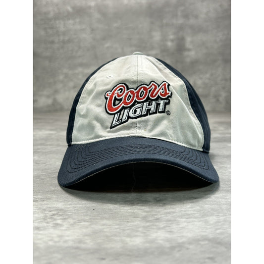 Vintage Coors Light Embroidered Spellout Logo Beer Strapback Hat OSFA