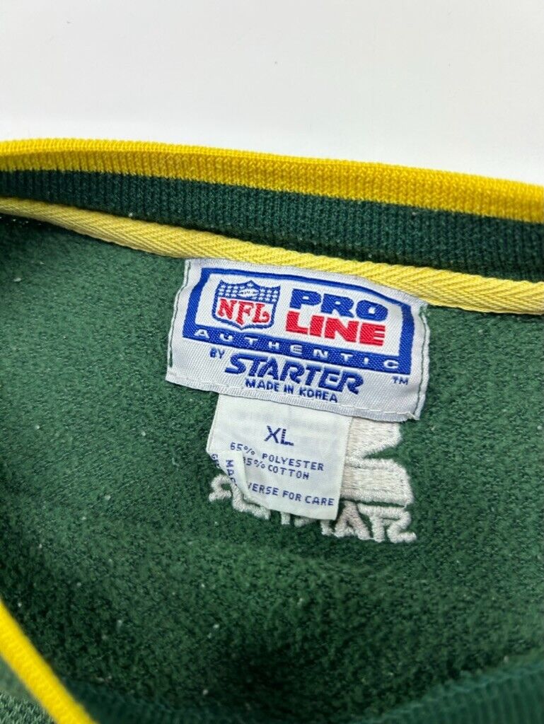 Vintage Green Bay Packers NFL Embroidered Tail Sweep Starter Sweatshirt Size XL