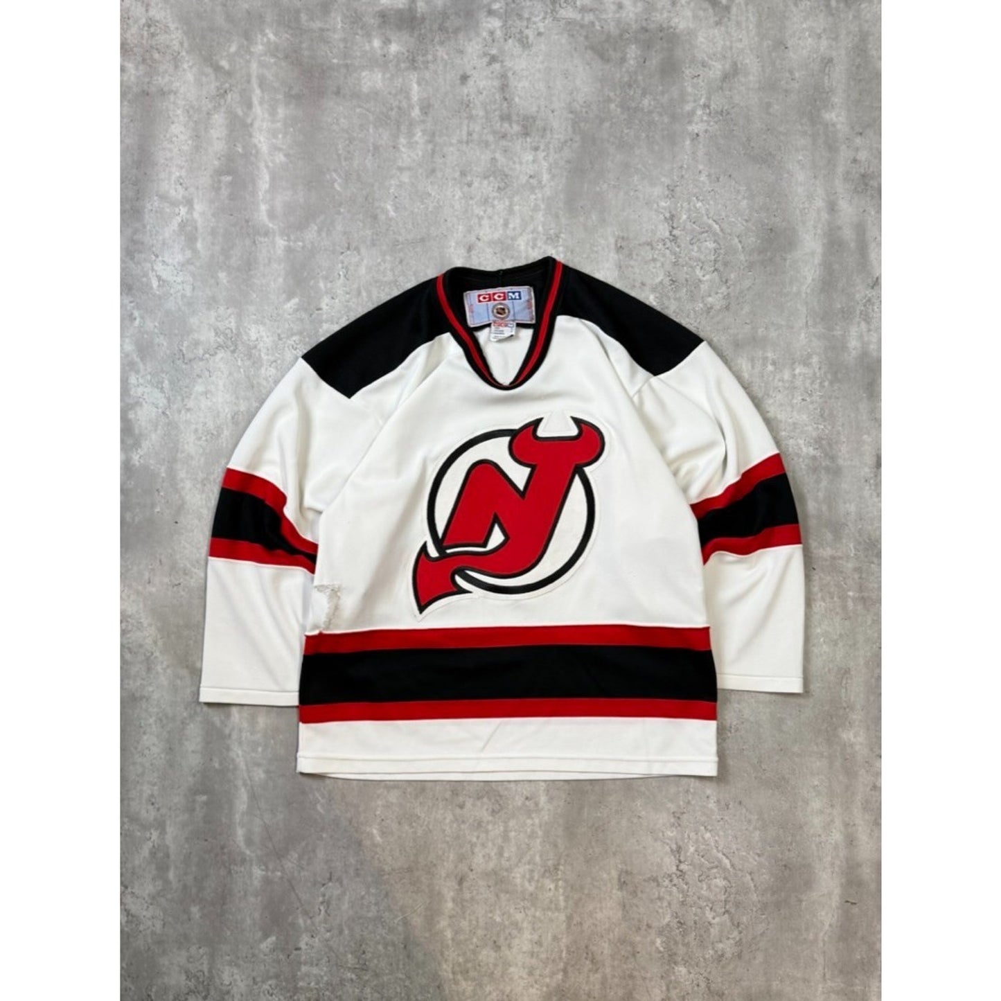 Vintage 90s New Jersey Devils NHL Stitched CCM Hockey Jersey Size Small