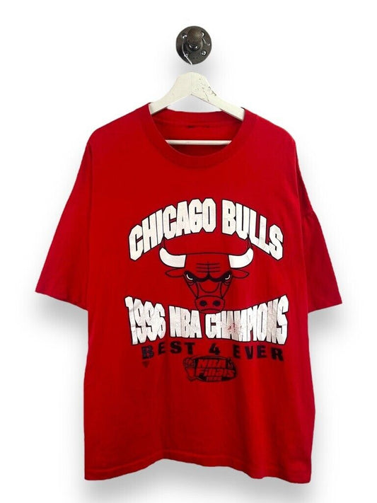 Vintage 1996 Chicago Bulls NBA Champions Spellout Logo T-Shirt Size 2XL