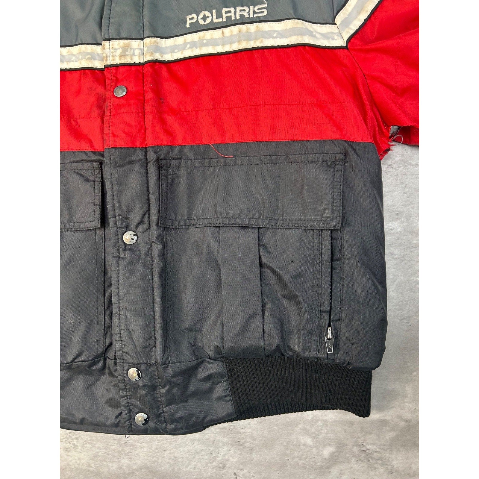 Vintage 90s Polaris Embroidered Logo Full Zip Insulated Jacket Size Large