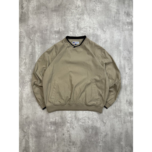 Vintage Russell Athletic Blank Pullover Windbreaker Jacket Size Medium Beige