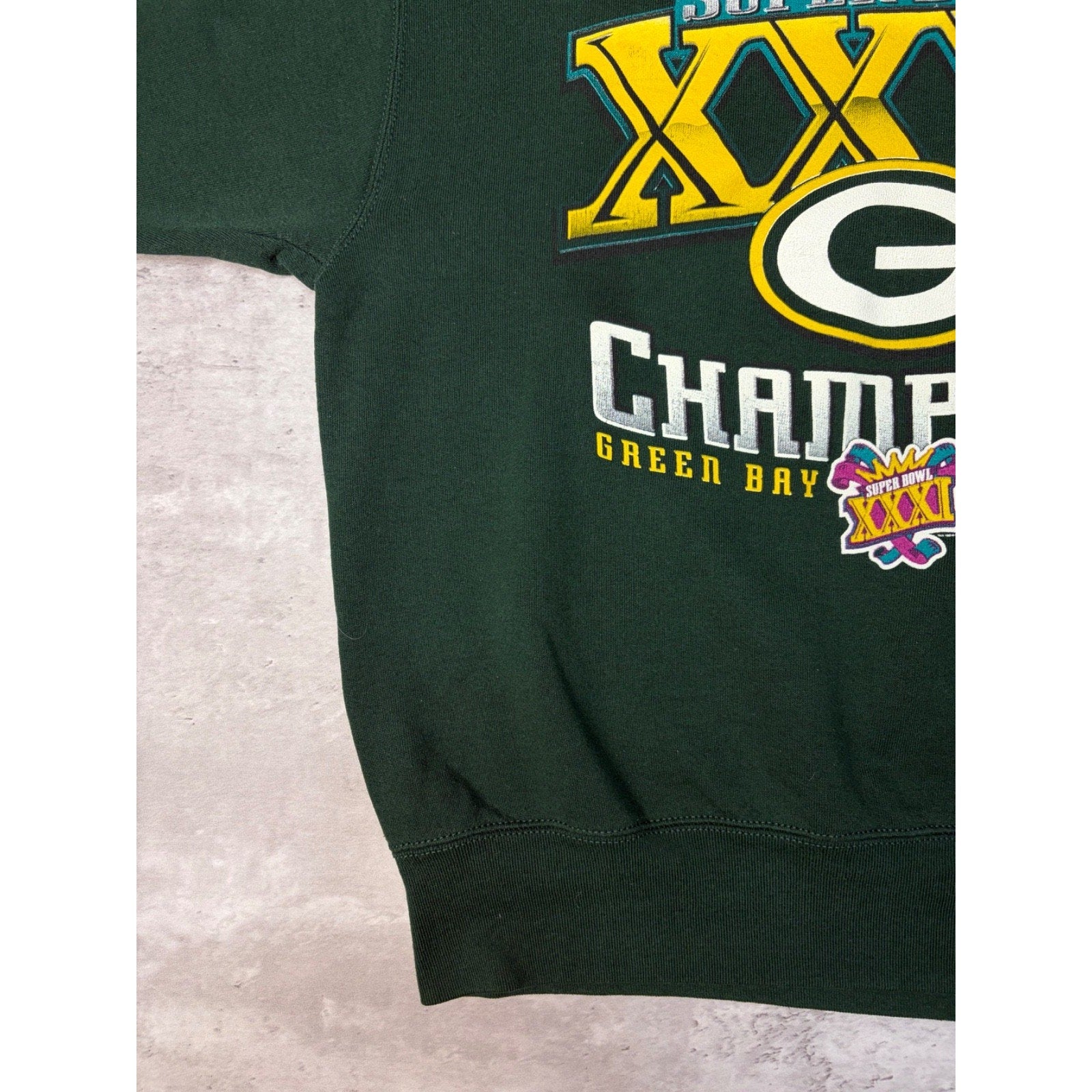 Vintage 1997 Green Bay Packers NFL Super Bowl XXXI Champs Sweatshirt Size Large