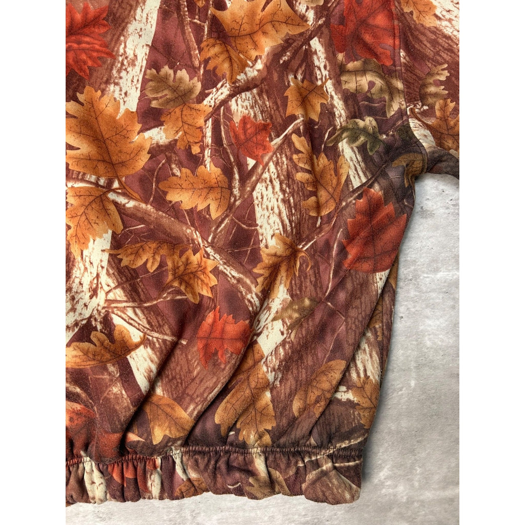 Vintage 90s Fall Tree Camo Full Zip Hooded Hunting Jacket Size XL
