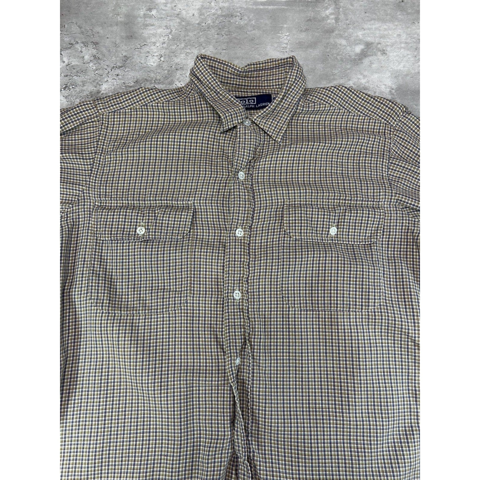 Vintage Polo Ralph Lauren Plaid Print Long Sleeve Button Up Shirt Size XL