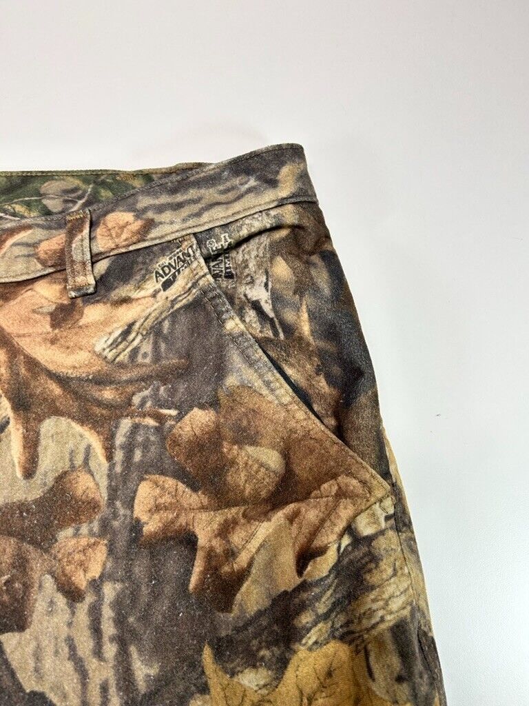 Vintage White Water Outdoors Fleece Lined Advantage Camo Hunting Pants Sz Large