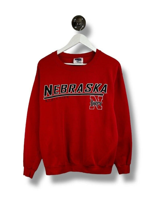 Vintage 90s Nebraska Cornhuskers NCAA Collegiate Spellout Sweatshirt Size Medium