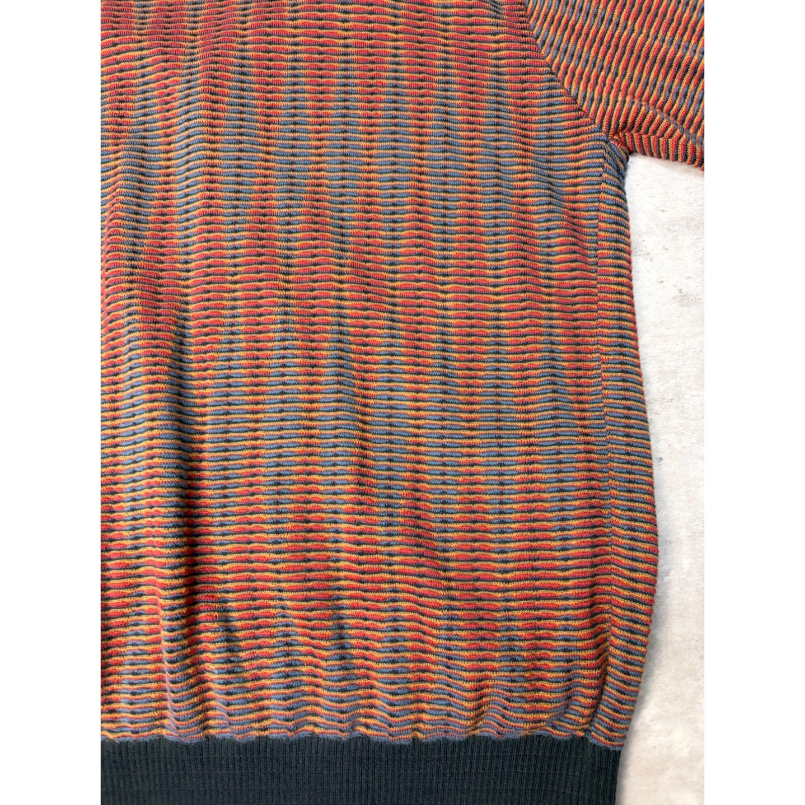 Vintage 90s Tosani Ripple Stripe Print Knit Cardigan Sweater Size Large