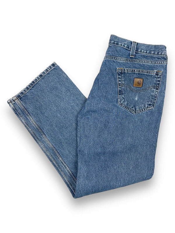 Vintage Carhartt Relaxed Fit Work Wear Style Denim Pants Size 34W