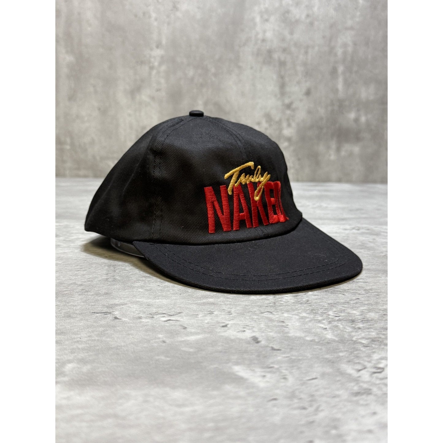 Vintage 90s Truly Naked Embroidered Spellout Drink Promo Strapback Hat OSFA