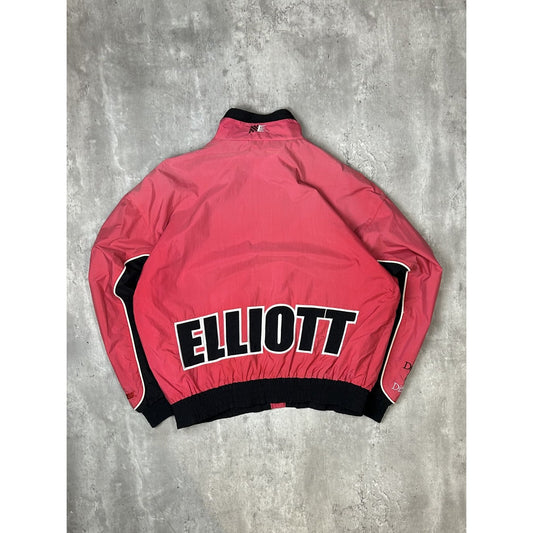 Bill Elliot #9 Nascar Two Tone Full Zip Nylon Racing Jacket Size Large Red